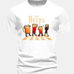 Regular Fit Beer Print Cotton T-Shirt
