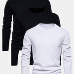 3 Pieces Basic Long Sleeve Cotton T-Shirts
