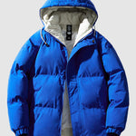 MEN'S  Spliced Fluffy Hooded Quilted Padded Jacket