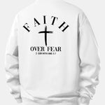 Faith Over Fear Cross Print Relax Fit Sweatshirt