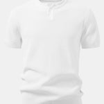 Waffle Textured Knitted Henley Shirt