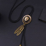 Men's Vintage Cowboy Hat Feather Necklace