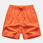 Palm Tree Silhouette Print Cotton T-Shirt & Man Mid Length Drawstring Swim Shorts