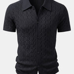Twisted Jacquard Knit Shirt & Slim Fit Tapered Trousers