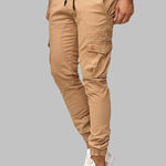 Casual Patchwork Pants with Dual Pockets