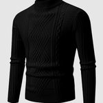 Men's Geometric Twist Slim Stand Collar Sweater