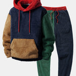 Color Block Teddy Hoodie & Color Block Teddy Jogger Pants