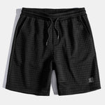 Sleeveless Waffle Zipper Hoodie & Waffle Drawstring Shorts