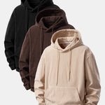 3 Pieces Corduroy Hoodie With Kangaroo Pocket