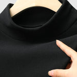 Men's Solid Color Cashmere Half Turtle Neck Round Neck Long Sleeve T-Shirt