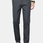Warm Fleece-Lined Slim Fit Tapered Trousers