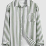 Men's Simple Striped Casual Long Sleeve Button-Down Shirt