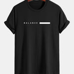 Regular Fit Balance Stripe Print Cotton T-Shirt