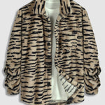 Men's Faux Fur Irregular Tiger Pattern Casual Button-up Jacket