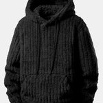 Relax Fit Stripe Kangaroo Pocket Teddy Hoodie & Jogger Pants