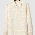 Men's Textured  Vintage Jacquard Lapel Sweatshirt