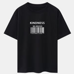 Kindness Barcode Print Drop Shoulder Oversize T-Shirt