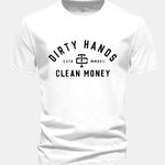 Regular Fit Dirty Hands Clean Money Print Cotton T-Shirt