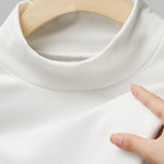 Men's Solid Color Cashmere Half Turtle Neck Round Neck Long Sleeve T-Shirt
