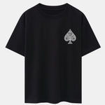 Ace Of Spades Print Drop Shoulder Oversize T-Shirt