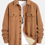Teddy Lined Corduroy Button Up Overshirt