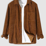 Corduroy Lapel Long Sleeve Shirt