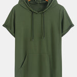 Athletic Mesh Kangaroo Pocket Hooded T-Shirt