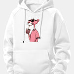 Pink Panther Print Drawstring Hoodie