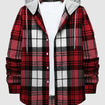 Men's Thin Plaid Casual Hooded Jacket
