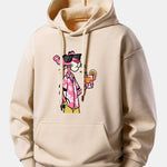 Vacation Pink Panther Print Relax Fit Hoodie