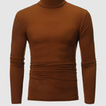 Men's Turtleneck Solid Color Lightweight Skin-Friendly Basic Pullover T-Shirt