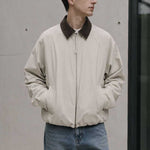 Retro Corduroy Collar Patchwork Loose Jacket