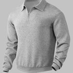 Men's Vintage Jacquard Half Zip Lapel Long Sleeve Sweatshirt