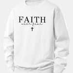 Faith Over Fear Print Relax Fit Sweatshirt