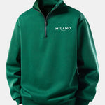 Relax Fit Milano Print Quarter Zip Sweatshirt