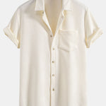 Stripe Jacquard Button Up Shirt & Shorts