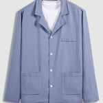 Men's Solid Color Cotton Linen Double Pocket Buttoned Blazer Jacket