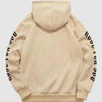 Men's Rose Letter Kangaroo Pocket Pullover Hoodie