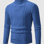 Men's Geometric Twist Slim Stand Collar Sweater