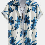 Ink Floral Print Button Up Shirt
