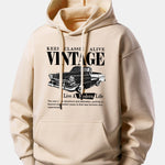 Classic Car Print Relax Fit Hoodie