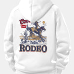 Western Cowboy Print Drawstring Hoodie