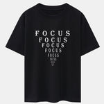 Focus Eye Chart Print Drop Shoulder Oversize T-Shirt