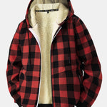 Teddy Lined Flannel Plaid Hoodie
