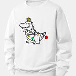 Christmas Dinosaur Print Relax Fit Sweatshirt