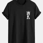 Regular Fit Crown King Print Cotton T-Shirt