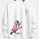 Japanese Cherry Blossoms Print Relax Fit Sweatshirt