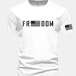 Regular Fit American Flag Freedom Print Cotton T-Shirt