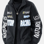 Icon Letter Embroidery Racing Jacket