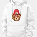 Los Angeles Bear Print Drawstring Hoodie